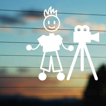 Adesivo Famiglia Papà Cameraman personalizzato - SonoNato
