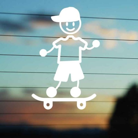 Adesivo Famiglia Papà Skateboard personalizzato - SonoNato