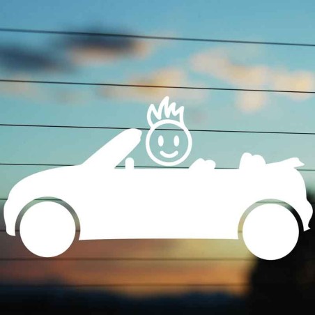 Adesivo Famiglia Papà in Auto Cabrio personalizzato - SonoNato